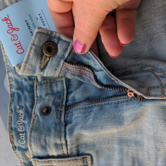 NWT Cat & Jack Denim Shorts Super Stretch Adjustable Waist Husky - Picture 5 of 6